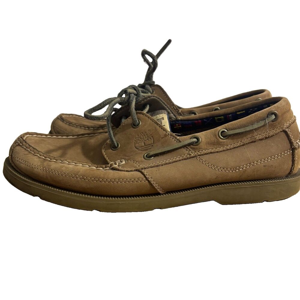 Timberland Earthkeepers Boat Shoes Men’s 9.5 Brown Leather Deck Loafers Preppy